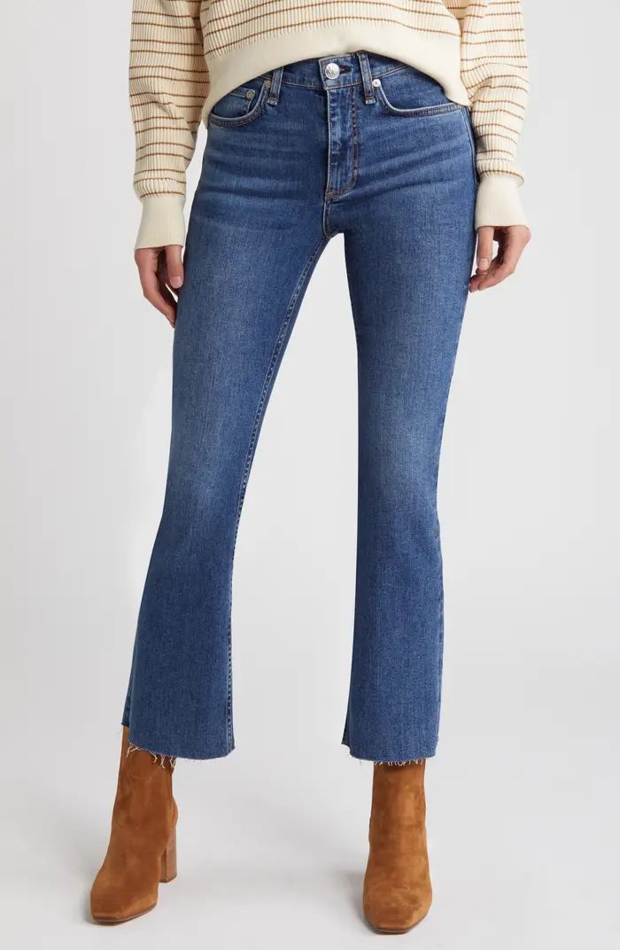 Peyton Raw Hem Mid Rise Ankle Bootcut Jeans | Nordstrom
