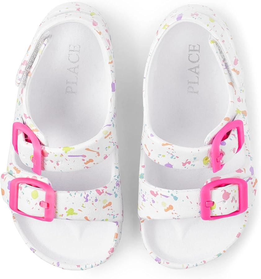 The Children's Place Girl's Baby Toddler Everyday Slide Sandals with Backstrap | Amazon (US)