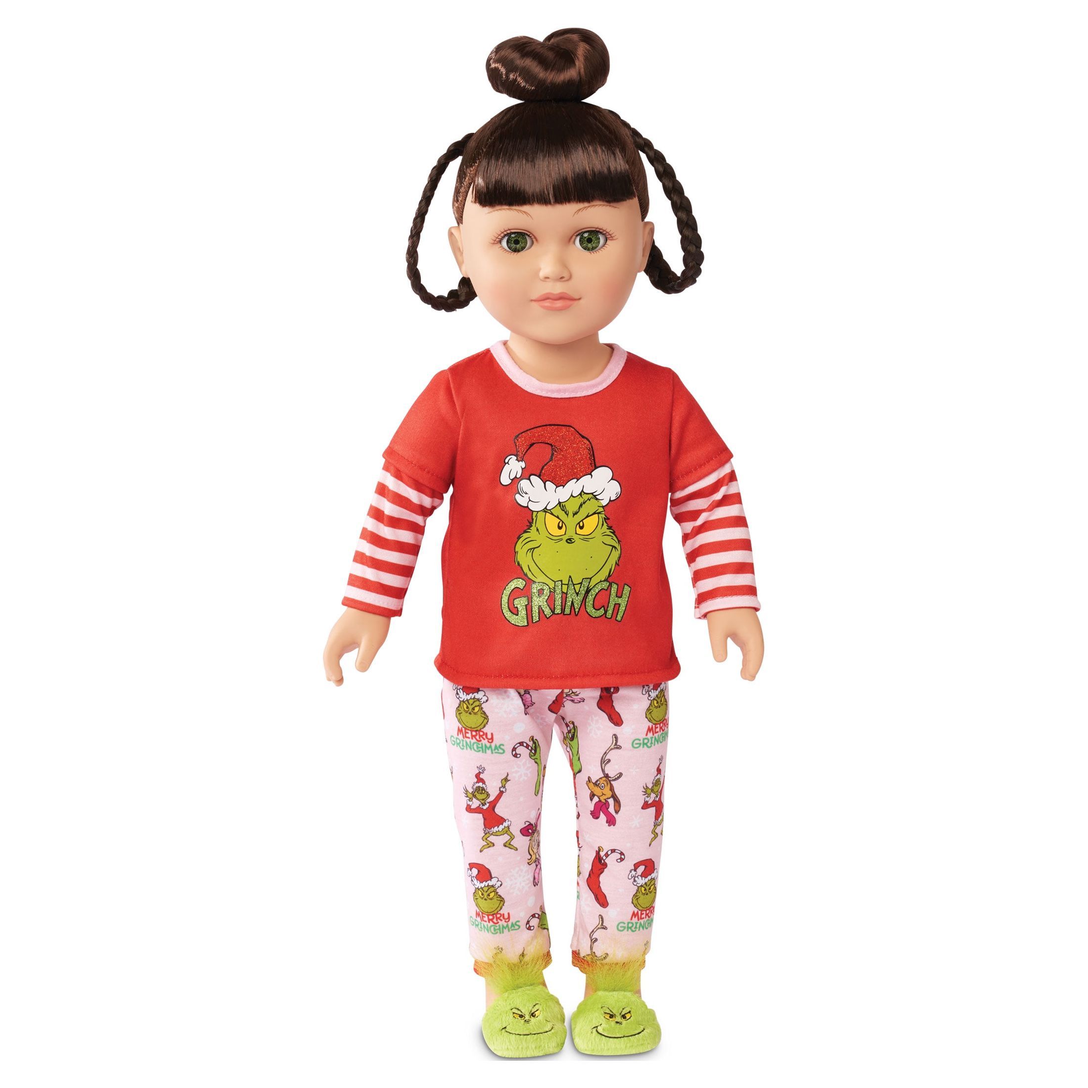 My Life As Poseable Grinch Sleepover 18 inch Doll, Brunette Hair, Green Eyes | Walmart (US)