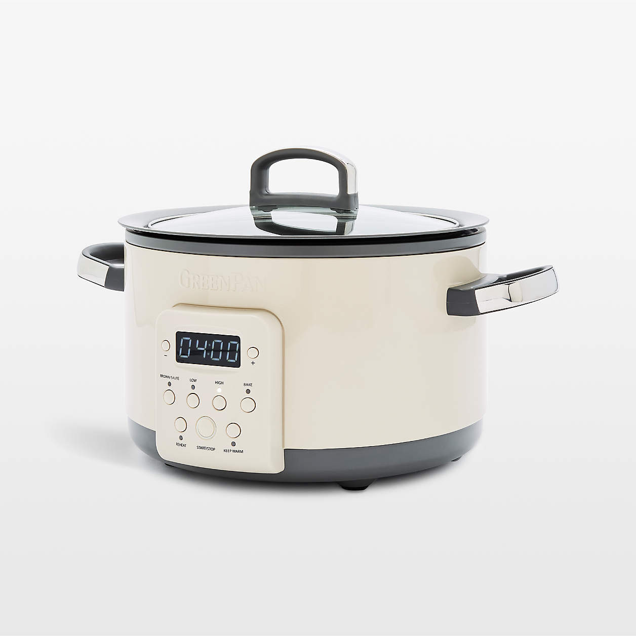 GreenPan 4-Qt. Slow Cooker in Macadamia + Reviews | Crate & Barrel | Crate & Barrel