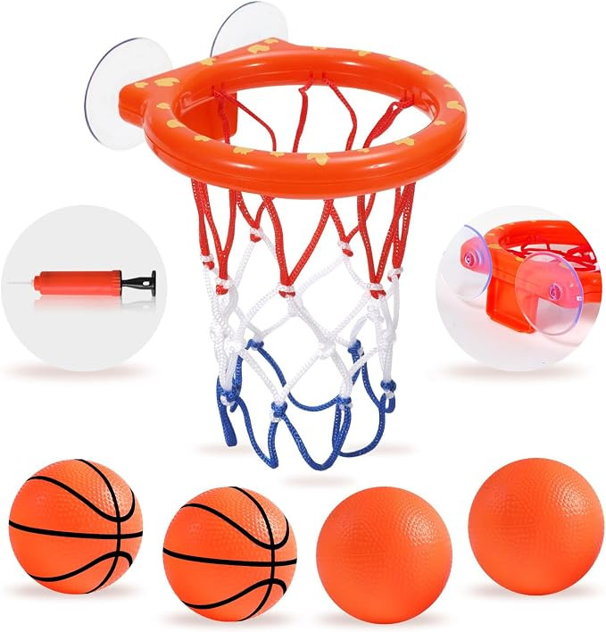 Bath Toys - Bathtub Basketball Hoop for Kids Toddlers,Bath Toys Shower Toys for Kids Ages 4-8,Suc... | Amazon (US)