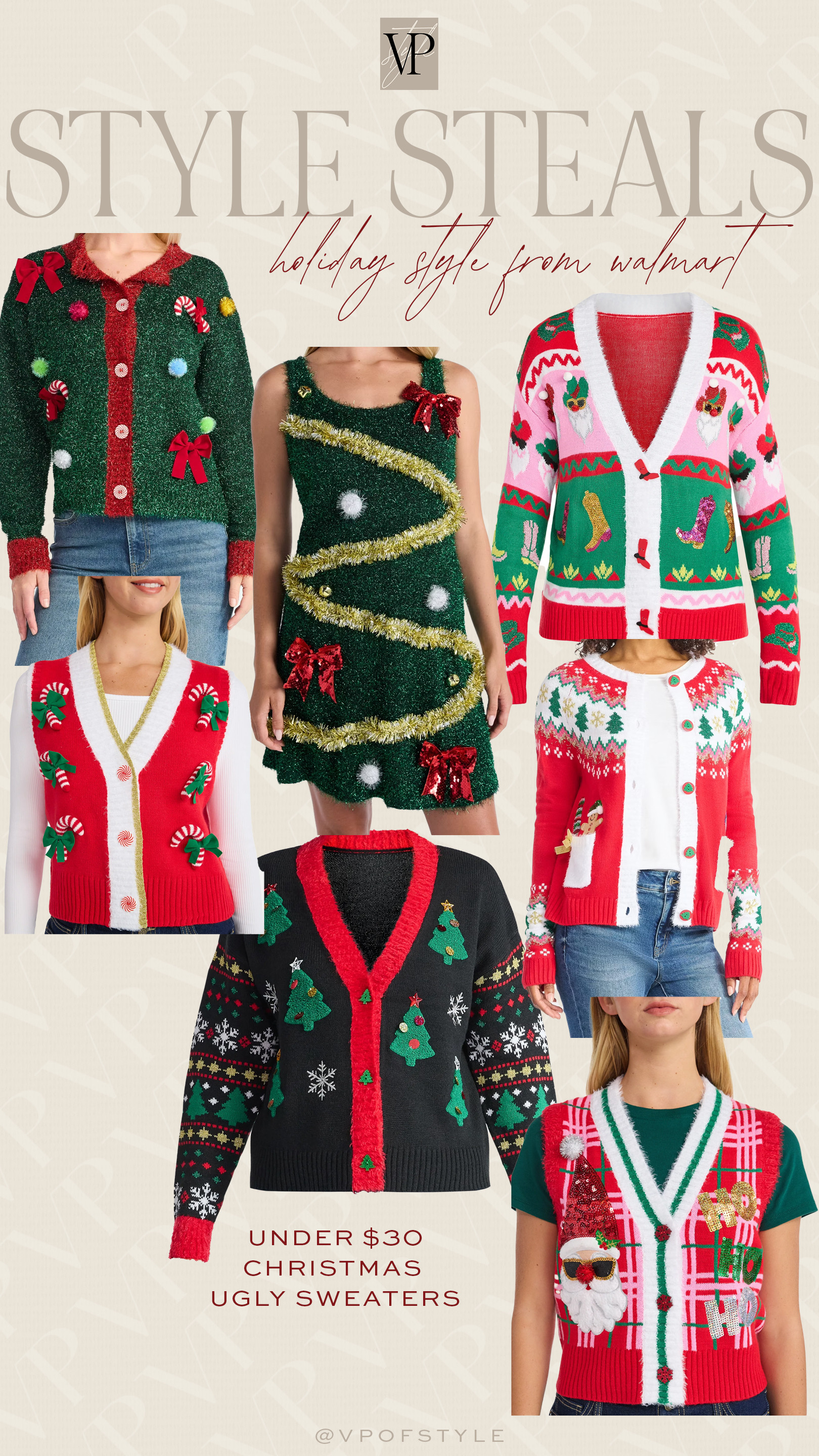 Christmas Ugly Sweater Party Outfit ideas from Walmart all under $30. Affordable holiday style  

 #LTKCyberWeek #LTKHoliday #LTKFindsUnder50