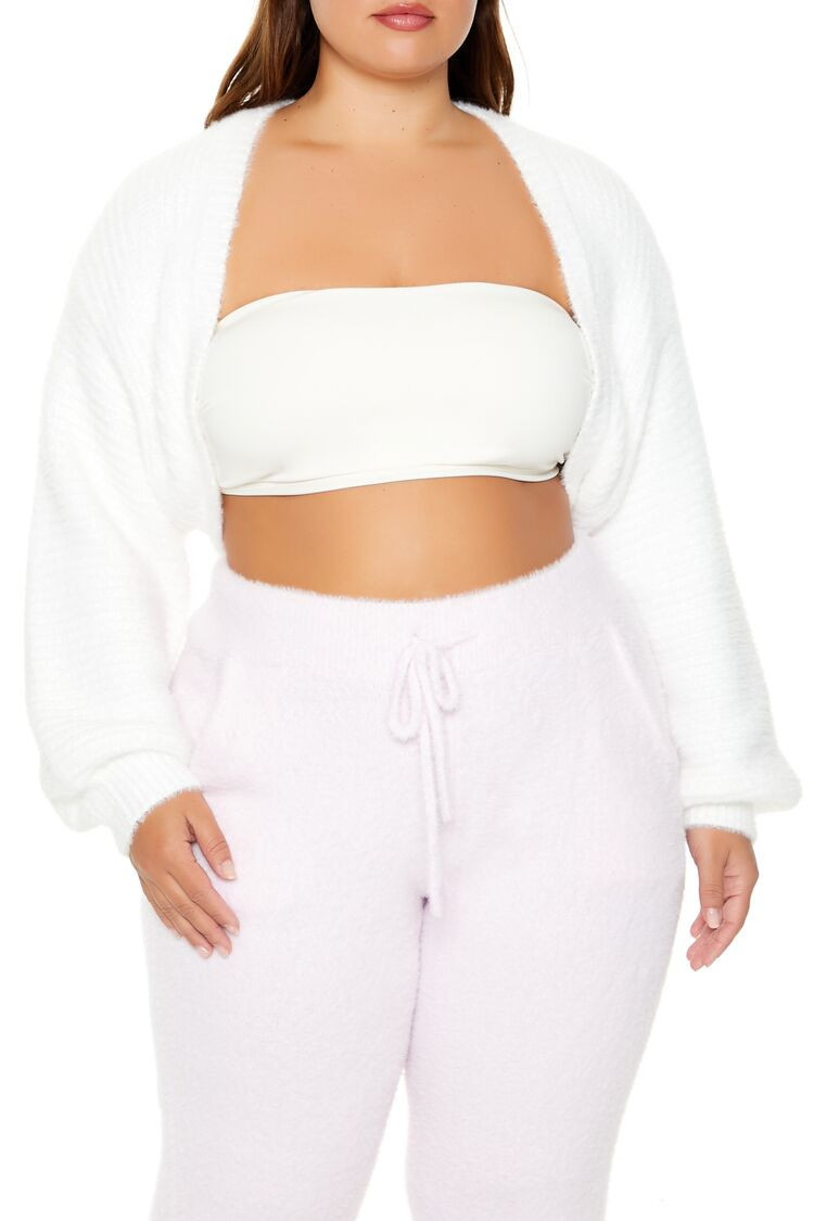 Plus Size Fuzzy Shrug Cardigan Sweater | Forever 21