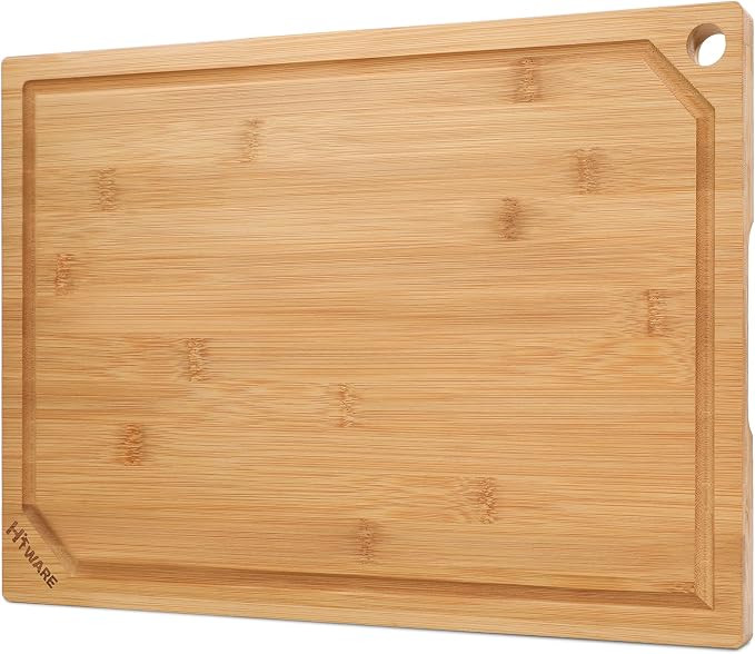 Hiware Extra Large Bamboo Cutting Board for Kitchen, Heavy Duty Wood Cutting Boards with Juice Gr... | Amazon (US)