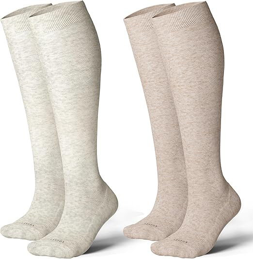 LEVSOX Cotton Compression Socks for Women&Men 20-30mmHg Knee High Cute Support Sock for Nurses Pr... | Amazon (US)