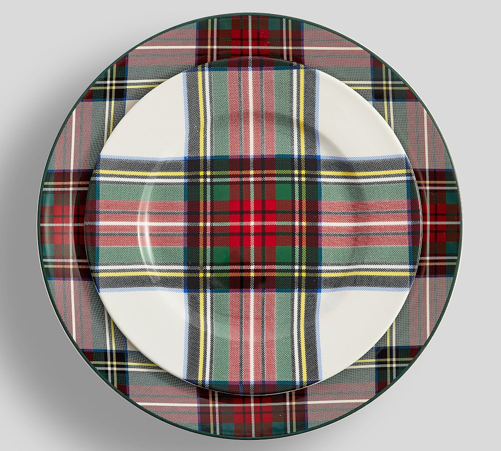 Stewart Plaid 8-Piece Dinnerware Set | Pottery Barn (US)