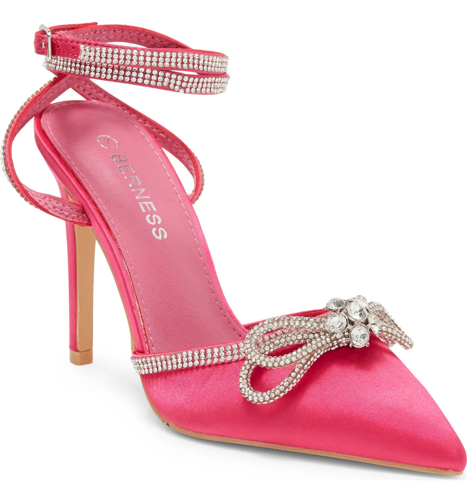 BERNESS Embellished Satin Ankle Strap Pump | Nordstromrack | Nordstrom Rack