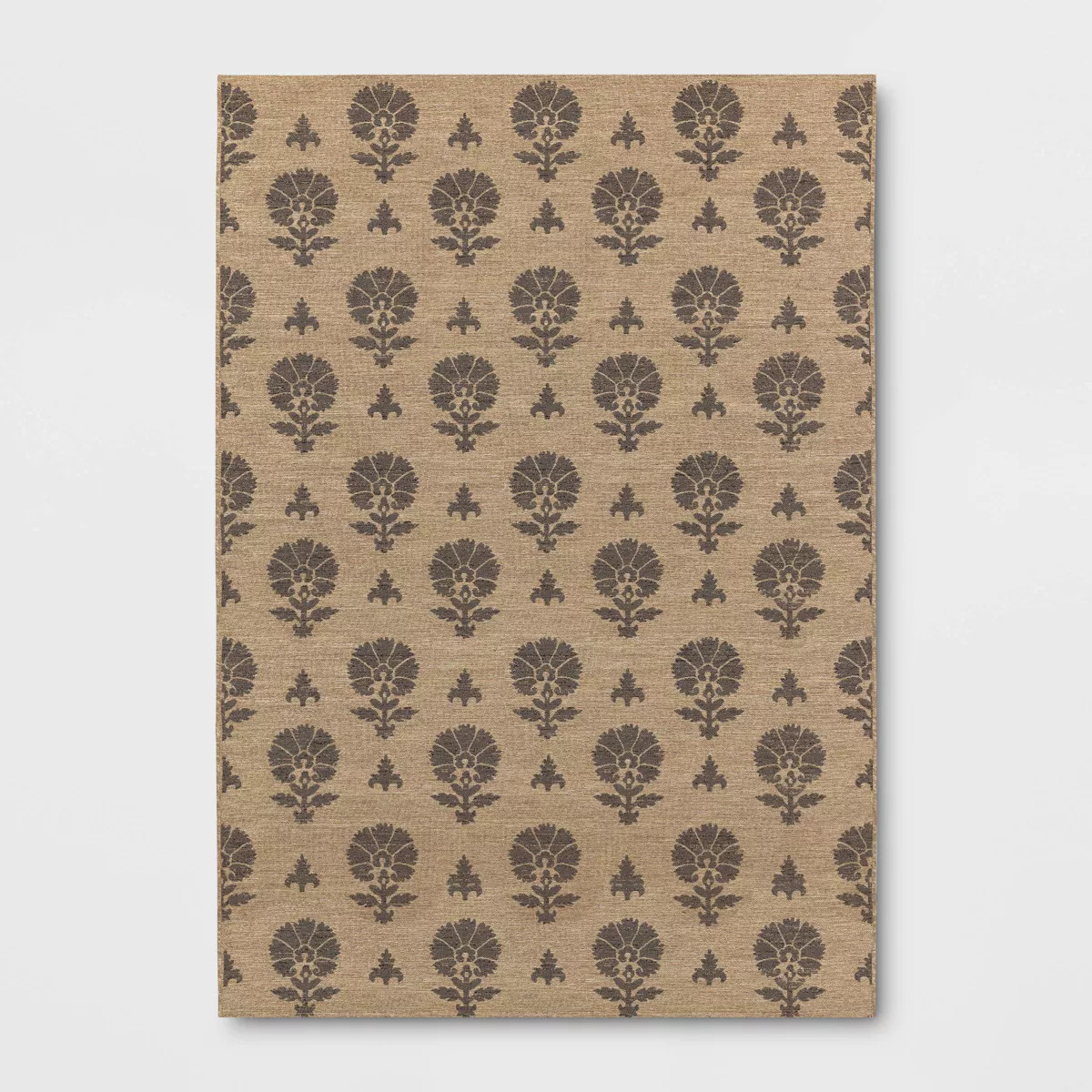 7'x10' Block Print Outdoor Area Rug Tan - Threshold™ | Target