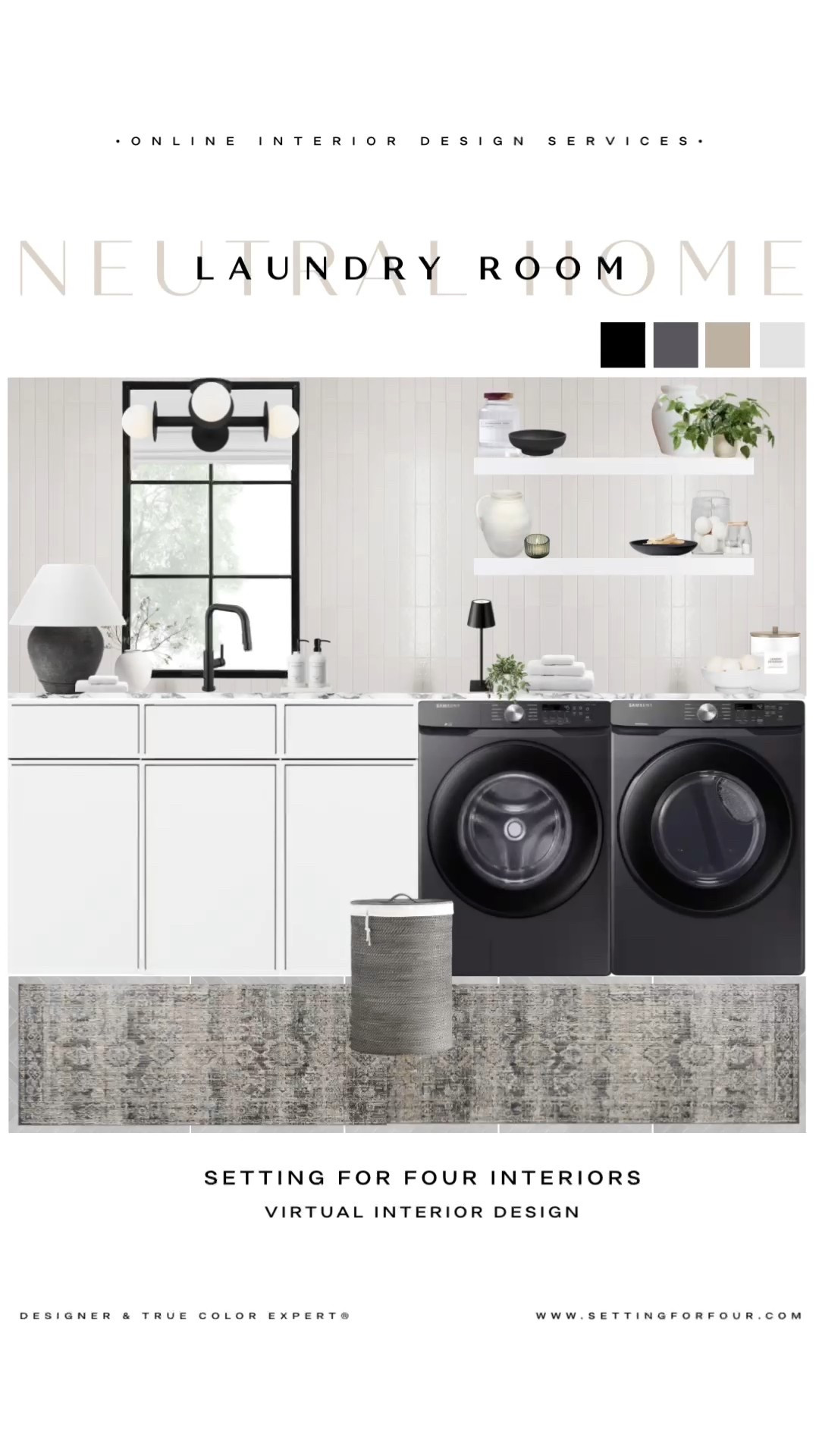 Black Friday Sae on these appliances! Neutral Laundry Room mood board and design ideas!
Laundry machines, appliances, washer, dryer, backsplash tile, laundry hamper, organization, storage, black, white, floating shelves, flush mount light, table lamp, faucet, runner rug, earthy, organic modern, transitional, minimalist, designer, Pottery Barn style, Crate & Barrel aesthetic, Restoration Hardware style, John’s decor, #LTKFamily

#LTKSaleAlert #LTKHome #LTKCyberWeek