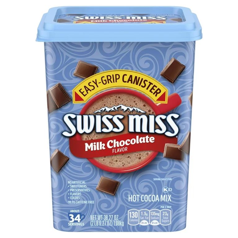 Swiss Miss Milk Chocolate Flavored Hot Cocoa Mix, 38.27 oz Square Canister | Walmart (US)