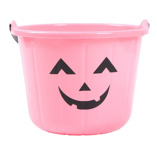 Pink Pumpkin Bucket, Plastic, sold by At Home | At Home