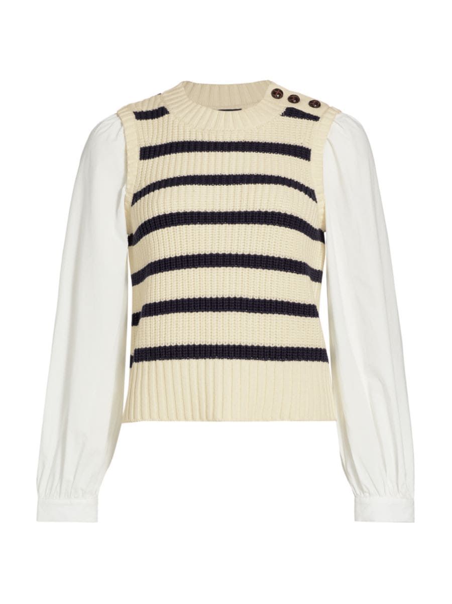 Shop Rails Bambi Stripe Cotton-Blend Sweater | Saks Fifth Avenue | Saks Fifth Avenue
