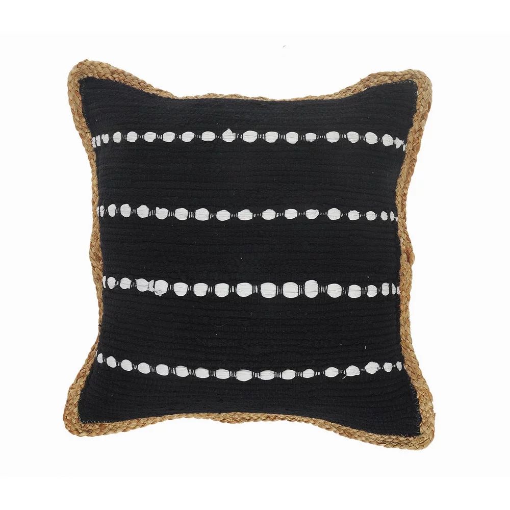 Ox Bay Textured Black and White Bordered Throw Pillow | Walmart (US)