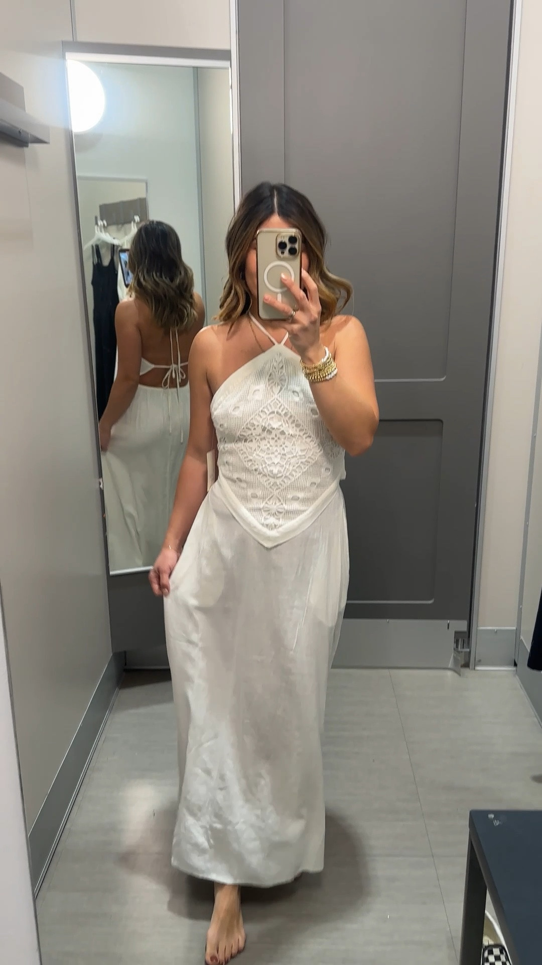 The most stunning white maxi dress!!✨ The open back is everything! 
It runs tts, order your regular size! 
I’m wearing size xs

#LTKootd #LTKTravel #LTKWedding