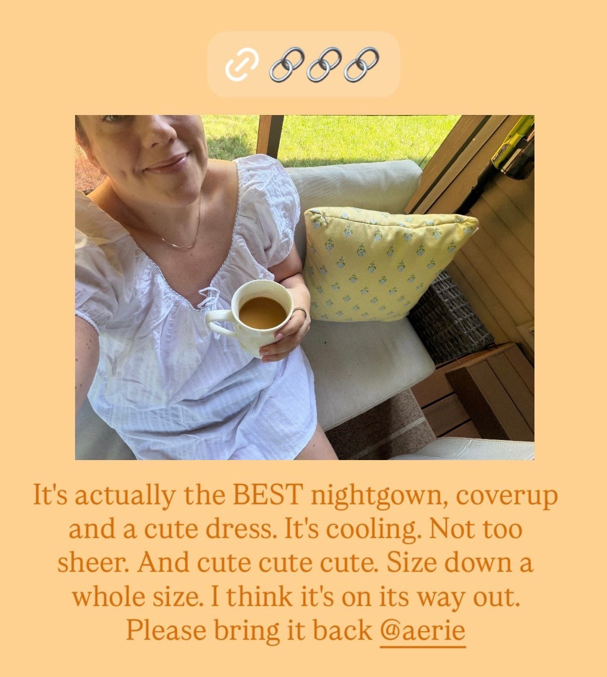 As you’ve probably been able to tell, I’ve been obsessed with this Aerie nightie/coverup/sundress this summer. I bought it in both blue (sold out ☹️) and white (still available and just as adorable; pictured here), and I can’t wear it enough. Soft, comfy, lightweight/cooling, and just a really great multi-purpose summer/vacation wardrobe piece. It does run BIG, so size down a whole size!

#LTKPlusSize #LTKMidsize #LTKootd