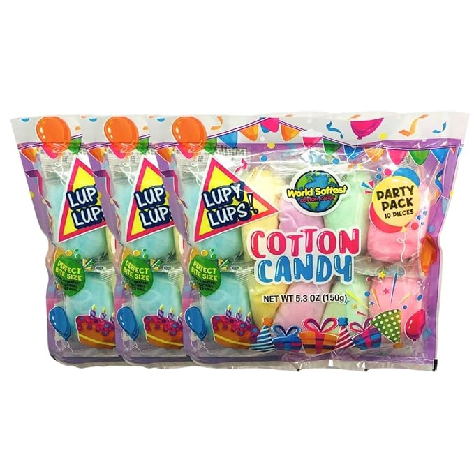 Lupy Lups! Cotton Candy Party Pack – 0.5 oz Each, Individually Wrapped Small bags – Perfect f... | Amazon (US)
