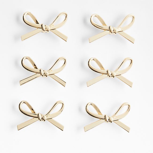 Gold Bow Knobs, Set of 6 + Reviews | Crate & Kids | Crate & Barrel