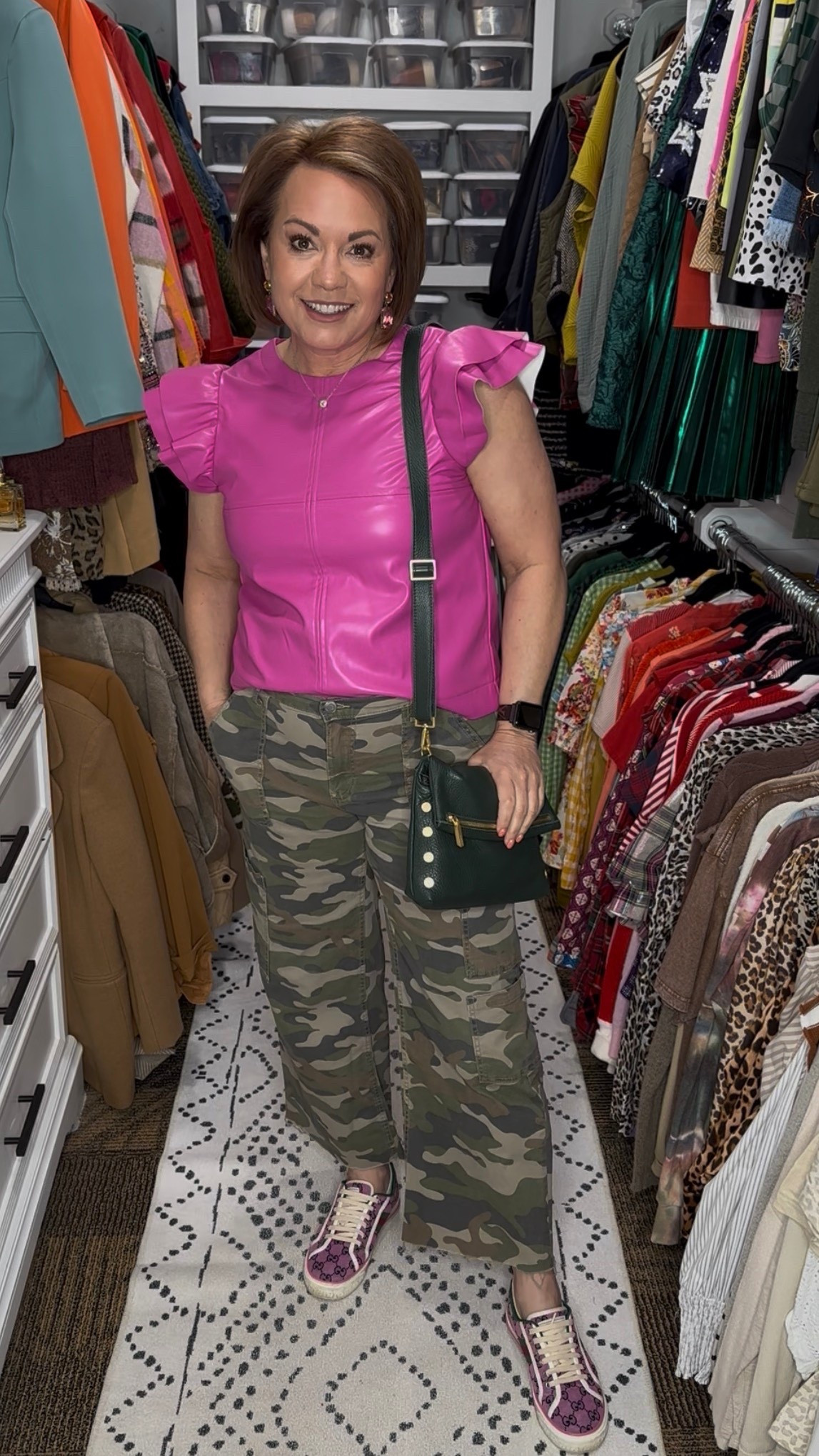 Camo but make it chic 💗 These Walmart camo pants are such a fun neutral and so easy to style! I paired them with a bold pink top and mixed in a little pattern with my sneakers for a casual, everyday look that still feels put together.

If you’ve been wanting to try camo, this is your sign—it goes with EVERYTHING 🙌

⸻

Walmart fashion, Walmart outfit, camo pants outfit, camouflage pants women, wide leg camo pants, cropped camo pants, casual outfit ideas, everyday outfit inspiration, over 40 style, over 50 fashion, midlife style, mom style, casual chic outfit, comfortable outfit ideas, statement top outfit, pink top outfit, spring outfit ideas, summer outfit ideas, camo styling ideas, how to style camo pants, affordable fashion finds, budget friendly outfits, Walmart finds, Walmart clothing haul, casual weekend outfit, running errands outfit, comfy stylish outfit, sneakers outfit women, printed sneakers outfit, pattern mixing outfit, bold color outfit, closet styling ideas, wearable fashion trends, real life outfits, easy outfit formula, camo pants street style, camo pants casual look, crossbody bag outfit, everyday fashion over 40, chic casual wear, affordable style inspiration


#LTKootd #LTKOver40 #LTKMidsize