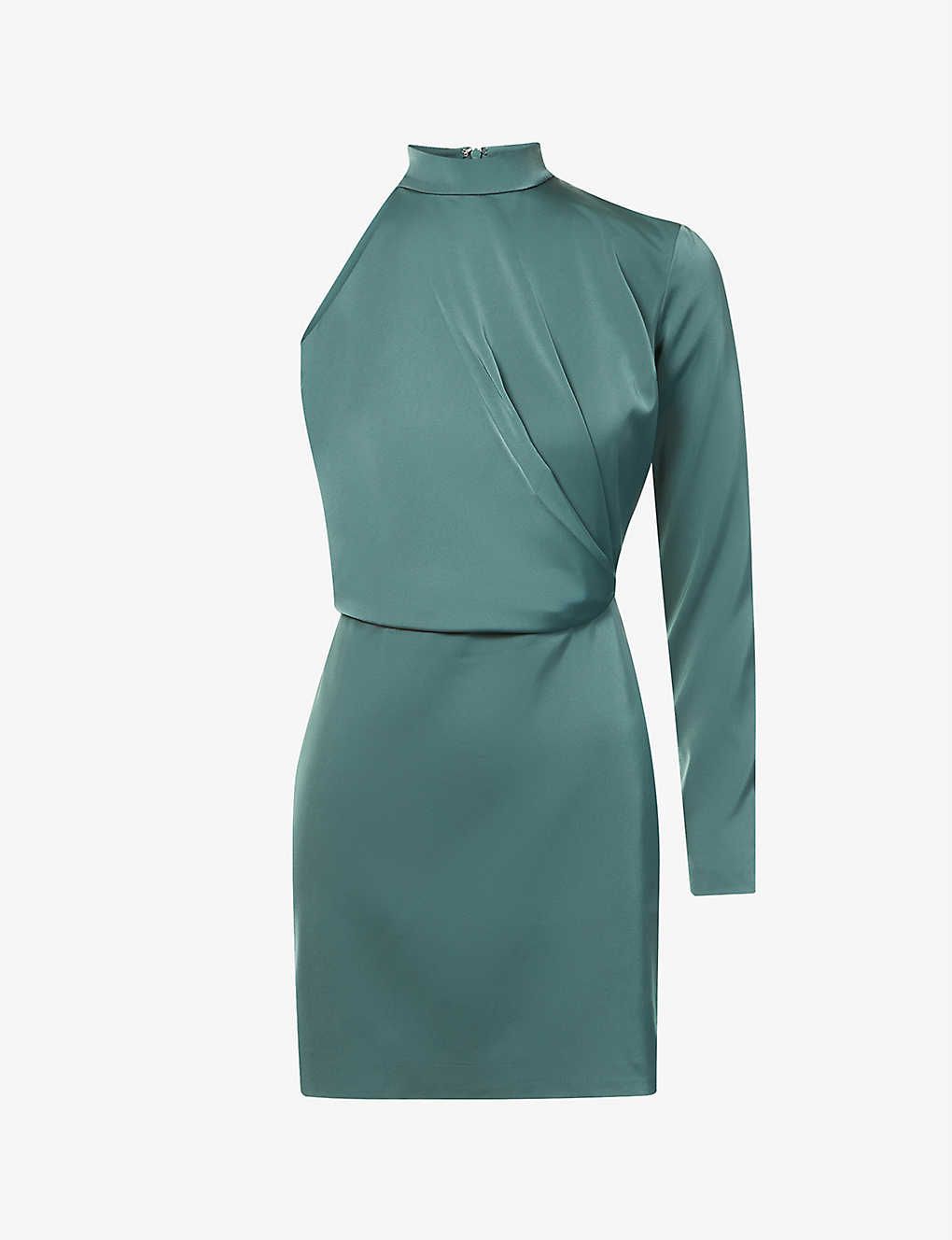 High-neck pleated crepe mini dress | Selfridges
