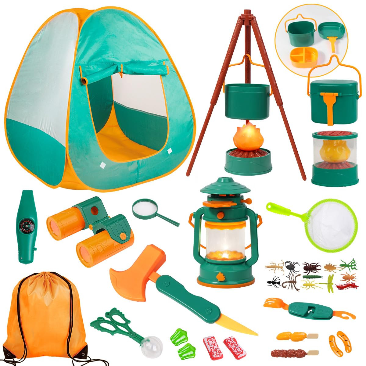 Meland Kids Camping Set with Tent - Toddler Toys for Boys with Campfire, Camping Toys for Kids In... | Amazon (US)