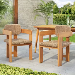 Christopher Knight Home Elowen Rustic Acacia Wood Patio Dining Chair with Rattan and Iron Seat an... | Target