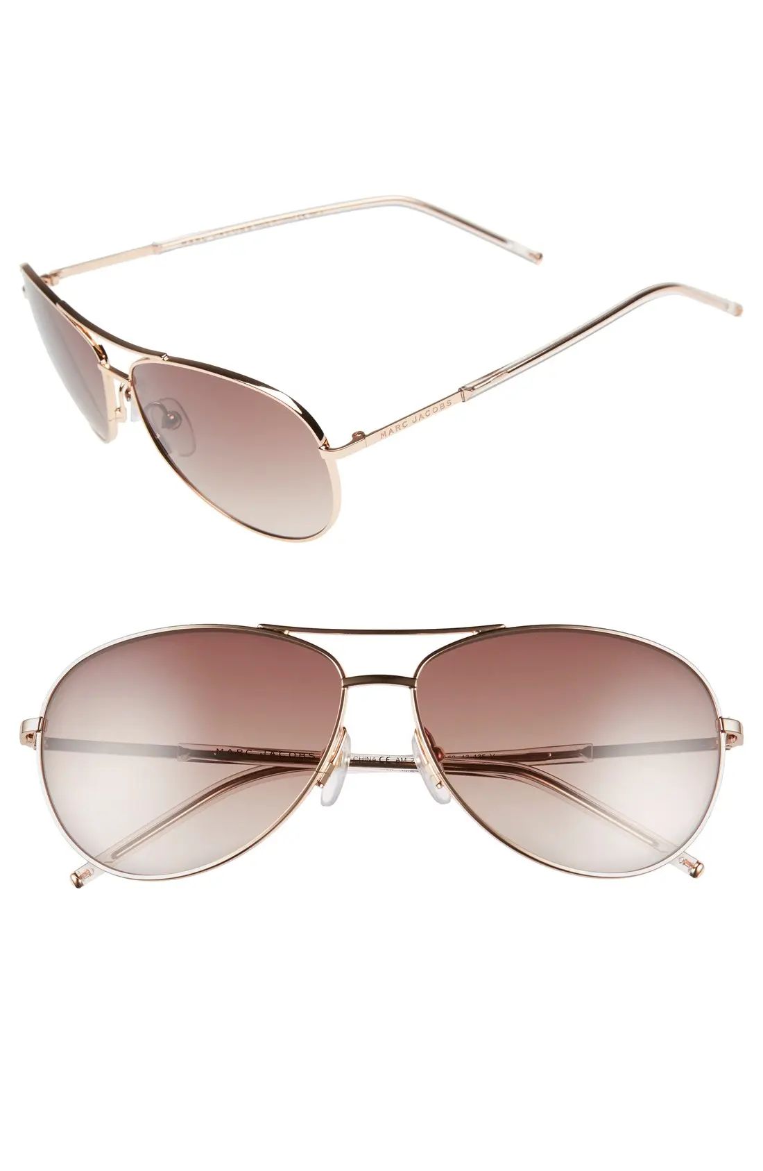 Women's Marc Jacobs 59mm Aviator Sunglasses - Gold Copper | Nordstrom