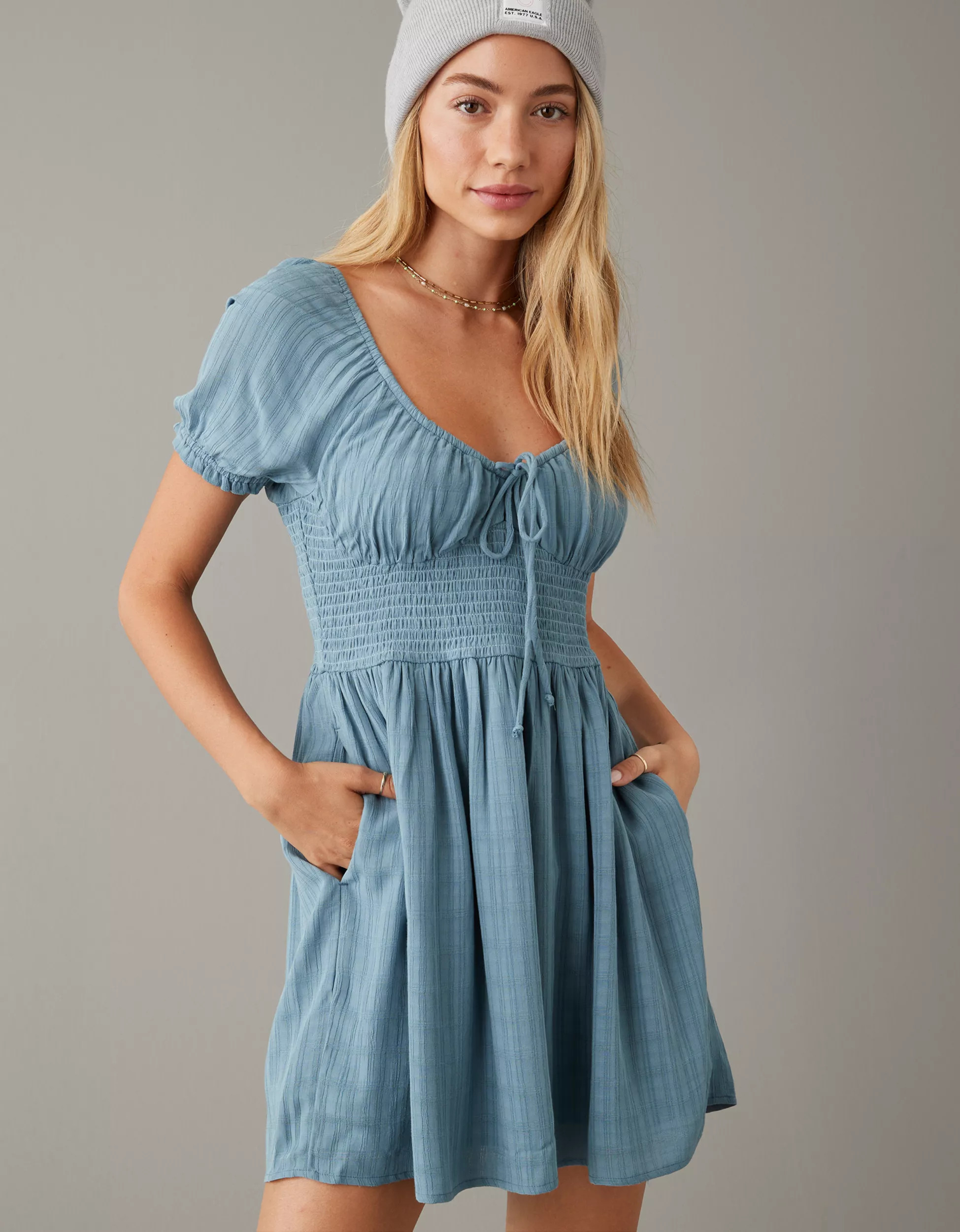 AE Smocked Corset Mini Dress | American Eagle Outfitters (US & CA)