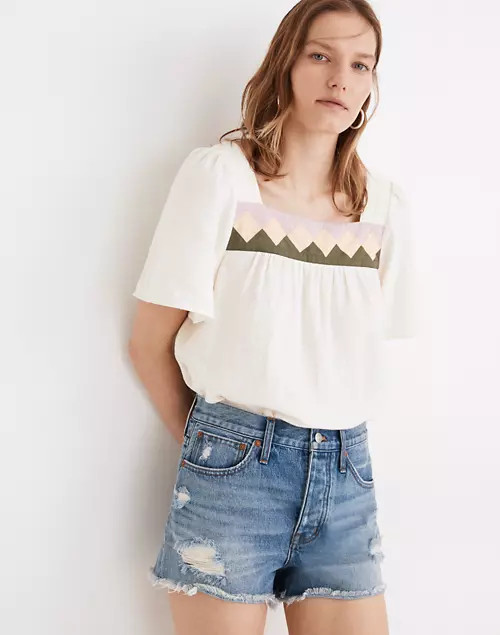 Relaxed Denim Shorts in Homecrest Wash: Ripped Edition | Madewell