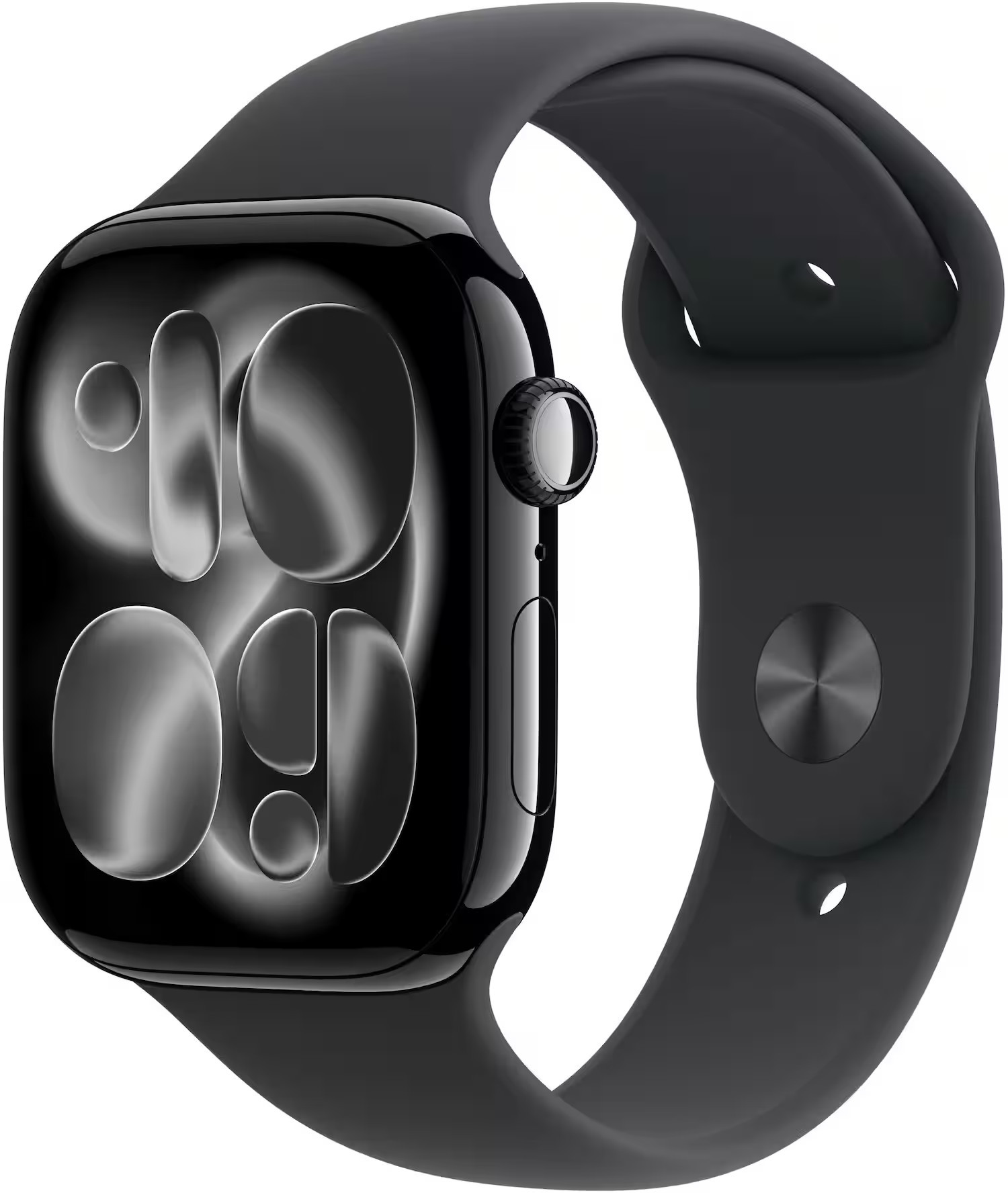 Apple Watch Series 11 (GPS+Cellular) 46mm Aluminum Case with Black Sport Band - S/M - Jet Black (AT&T) - (2025) | Best Buy U.S.