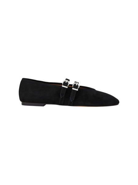 Buckled Suede Ballet Flat | Ann Taylor