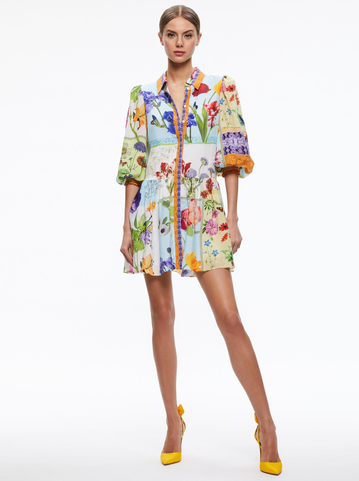 BERTHA PUFF SLEEVE MINI DRESS | Alice + Olivia