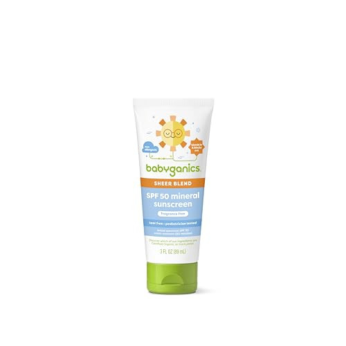 Babyganics SPF 50 Mineral Sunscreen Lotion, Sheer Blend, UVA UVB Protection, Octinoxate & Oxybenzone Free, Water Resistant, Fragrance Free, 3 oz | Amazon (US)