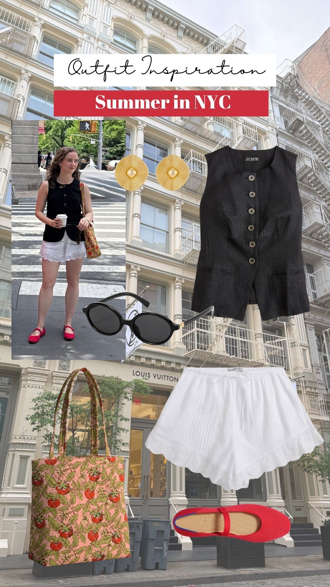 Summer in the city. What I’m wearing in nyc. Linen vest + cotton shorts. Plus my washable flats!

#LTKTravel #LTKSaleAlert