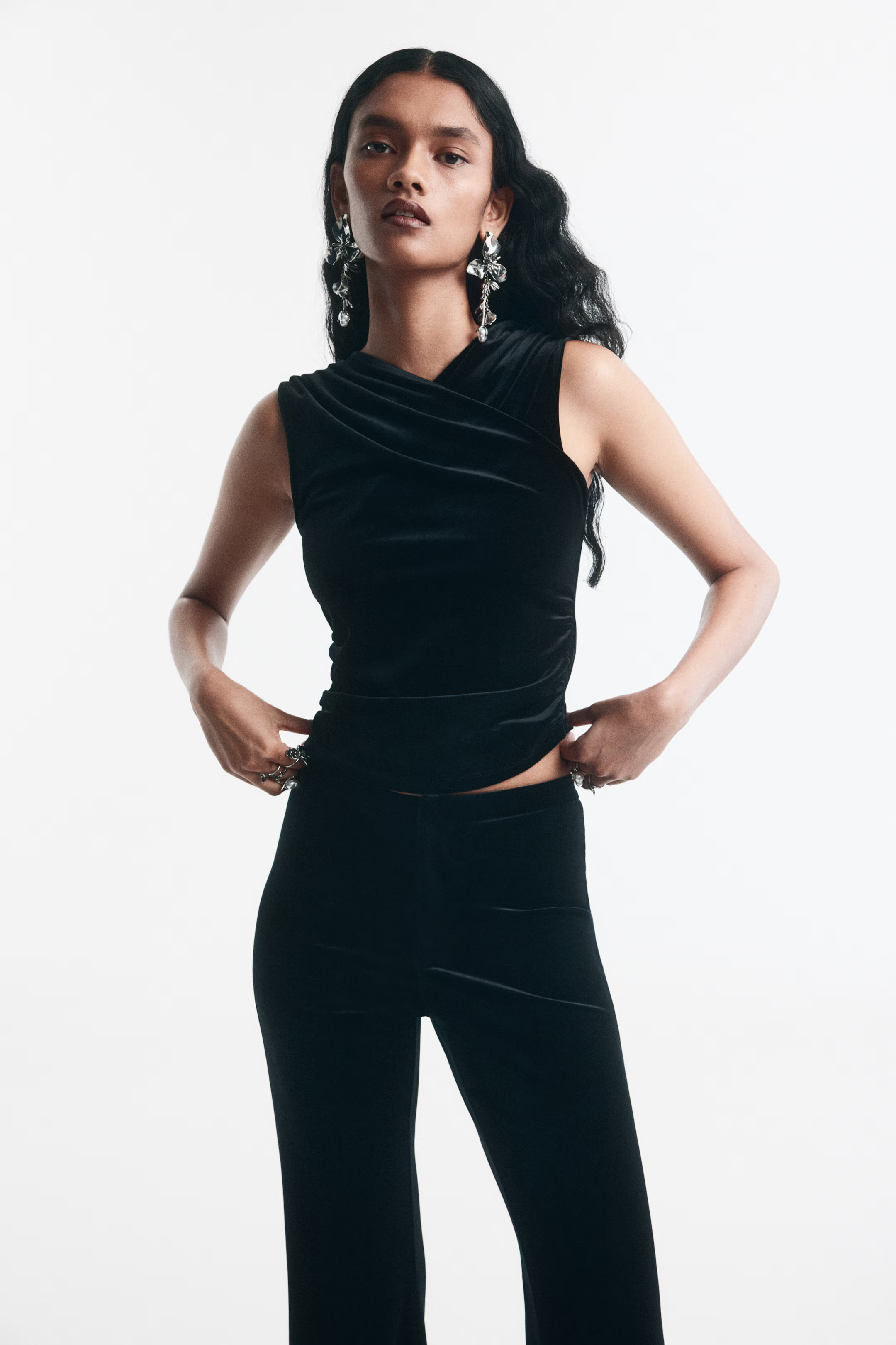 Draped velour vest top | H&M (UK, MY, IN, SG, PH, TW, HK)