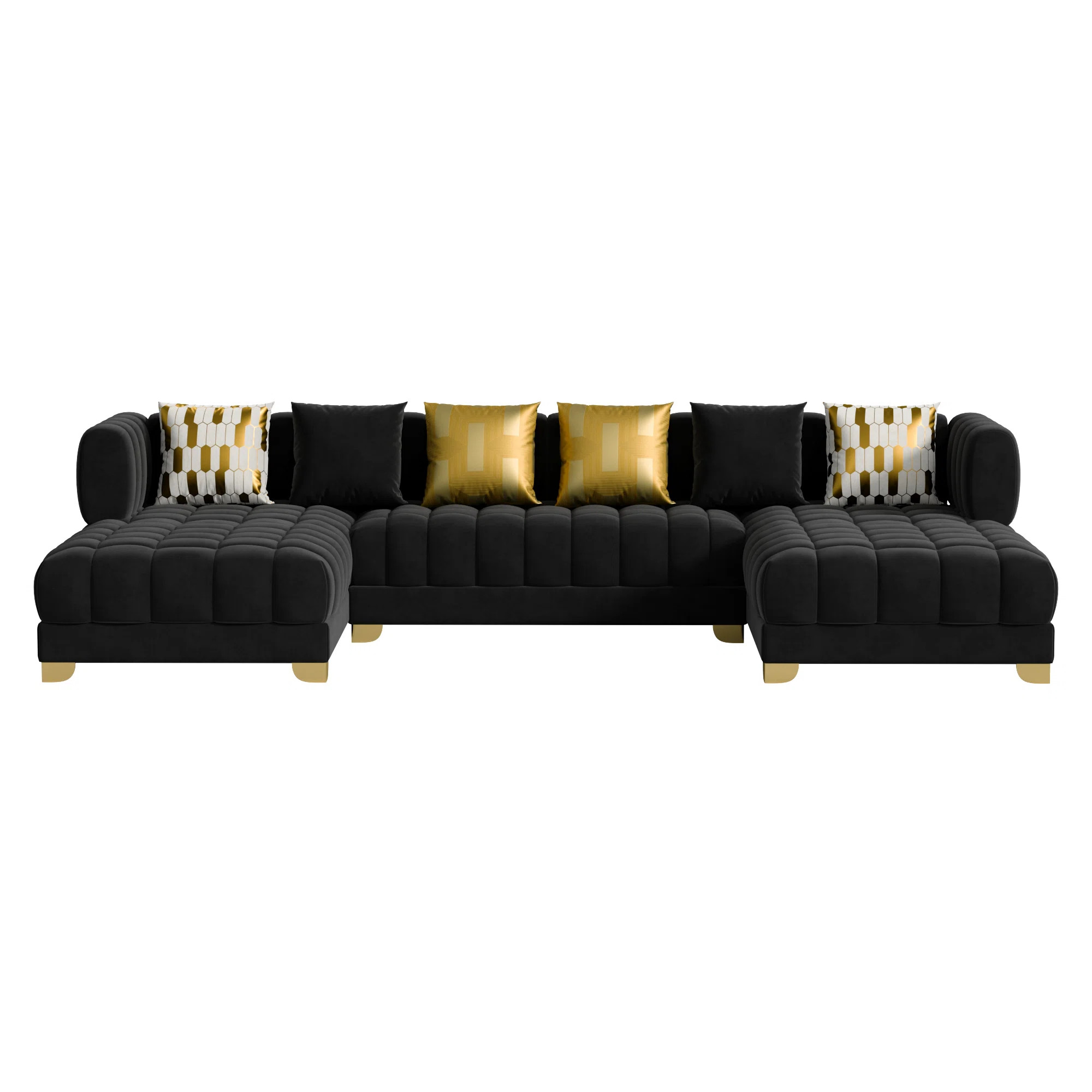 Keiraleigh 3 - Piece Velvet Sectional | Wayfair North America