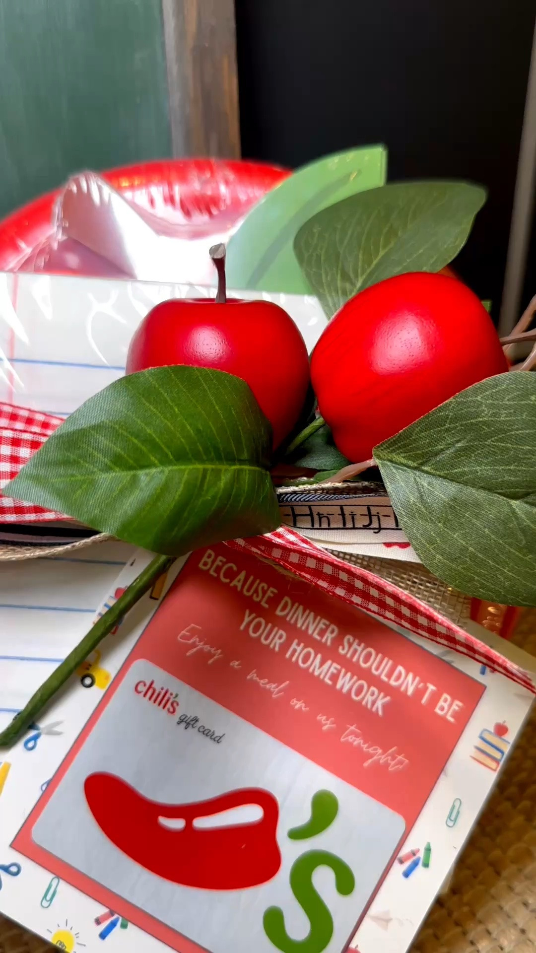 The gift a dinner is a great Back To School gift! Dinner shouldn’t be homework. I’ve tied to together some plates & napkins. Tied it together with ribbon. Printed our gift tag from home and then added a gift card using a little tape. The apple sprig is a fun touch! Join me for more gift ideas🍎

#LTKstorytime #LTKSeasonal #LTKHome