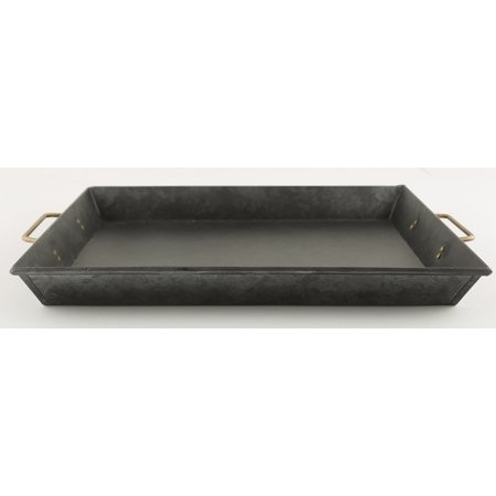 Mainstays Black Galvanized Tray With Gold Handles | Walmart (US)