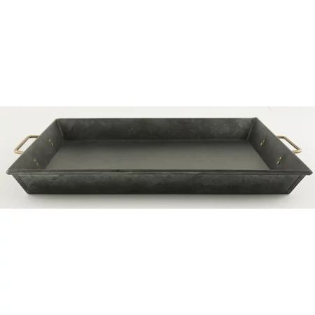 Mainstays Black Galvanized Tray With Gold Handles | Walmart (US)