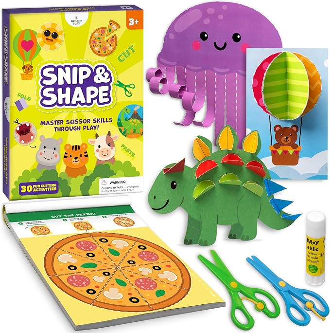 Snip & Shape Scissor Skills Activity Book with Toddler & Kids Scissors 3-5 | Amazon (US)