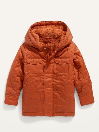 Hooded Sherpa-Lined Quilted Jacket for Toddler Boys | Old Navy (US)