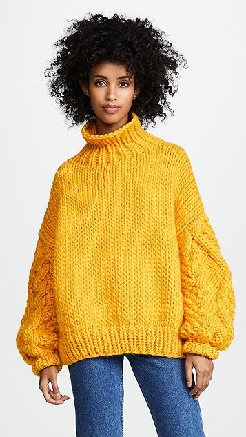 Diamond Sleeve High Neck Sweater | Shopbop
