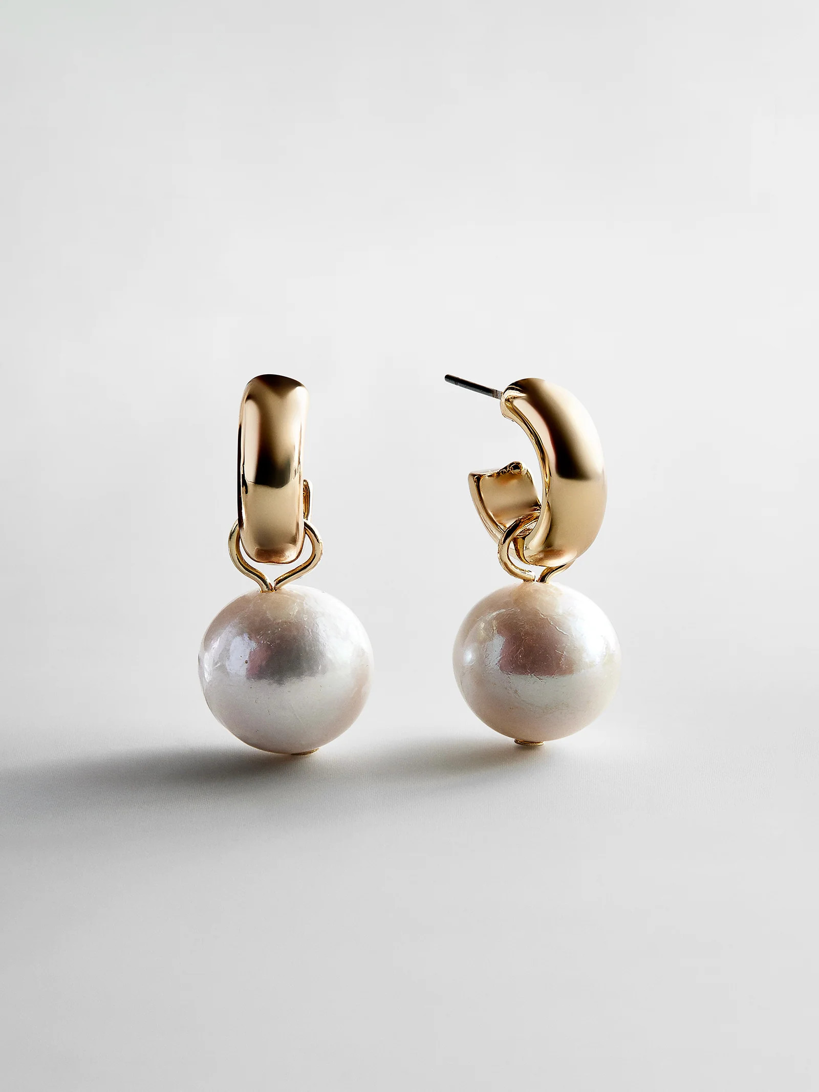 Karla Gold Pearl Earrings - Gold/Pearl | BaubleBar