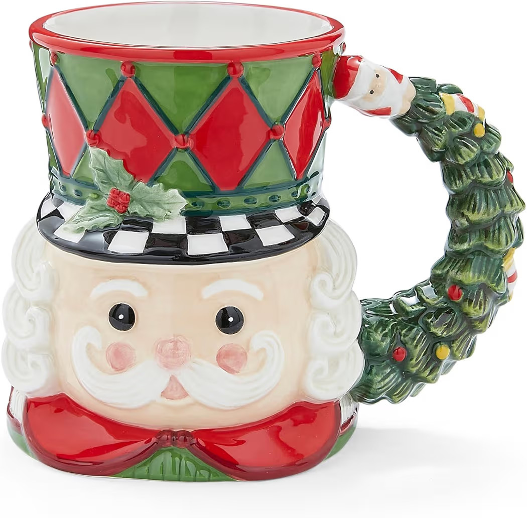 Spode Nutcracker Toby Mug, 23oz - Festive Holiday Mug Featuring Nutcracker Figurine & Wreath Hand... | Amazon (US)