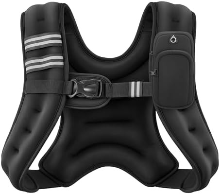 ZELUS Weighted Vest, 6lb/8lb/12lb/16lb/20lb/25lb/30lb Weight Vest with Reflective Stripe for Work... | Amazon (US)