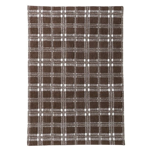 Better Homes & Gardens Cozy Knit Throw Blanket, Brown Plaid, 50" x 72" | Walmart (US)