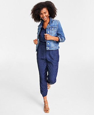 On 34th Women's Classic Denim Trucker Jacket, Created for Macy's - Macy's | Macy's