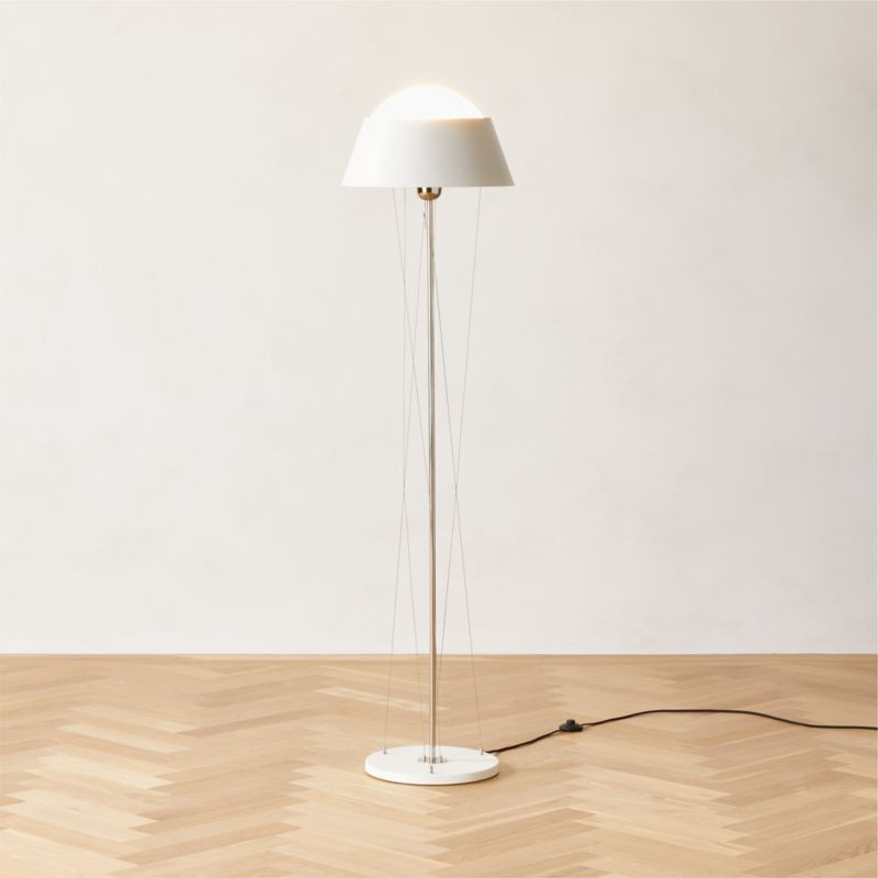 Campana Modern White Metal Floor Lamp + Reviews | CB2 | CB2