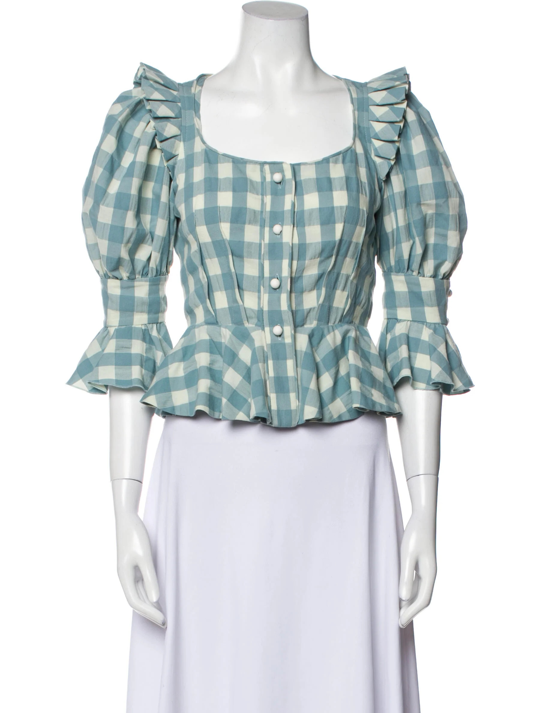 Plaid Print Square Neckline Crop Top | The RealReal