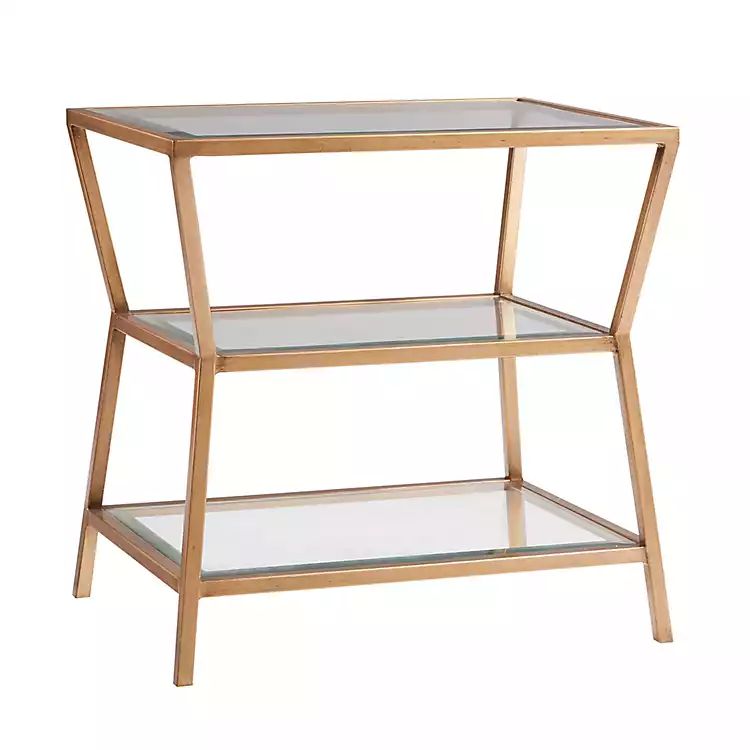 Gold Metal and Glass Zoey Accent Table | Kirkland's Home