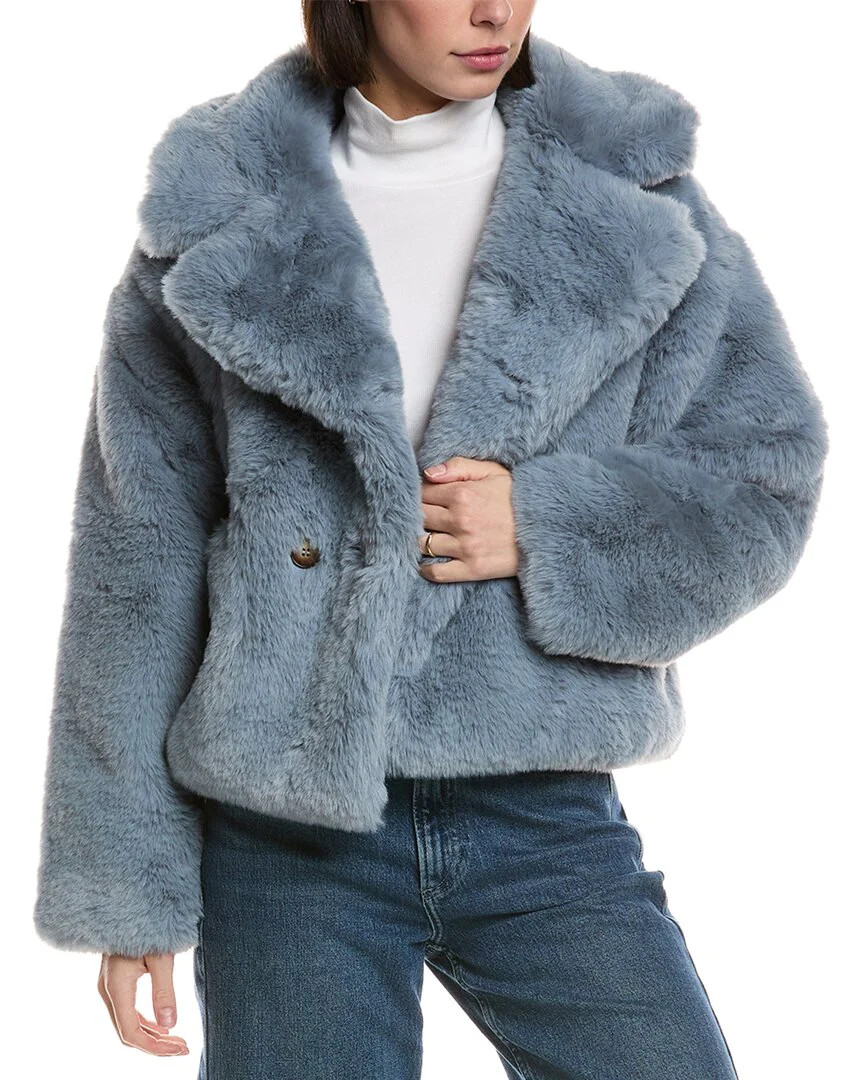 NOIZE Short Faux-Fur Coat | Shop Simon